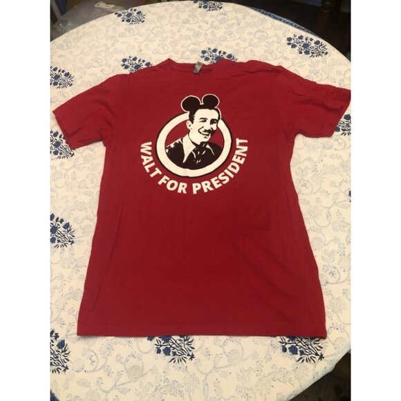 Next Level Size L Disney Tee Walt For President Unisex Red - Picture 2 of 8
